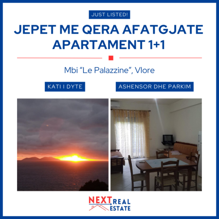 JEPET ME QERA AFATGJATE APARTAMENT 1+1 NE VLORE