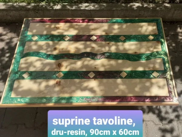 Tavolina punim dru-resin per sallone, zyra,  bare dhe restorante