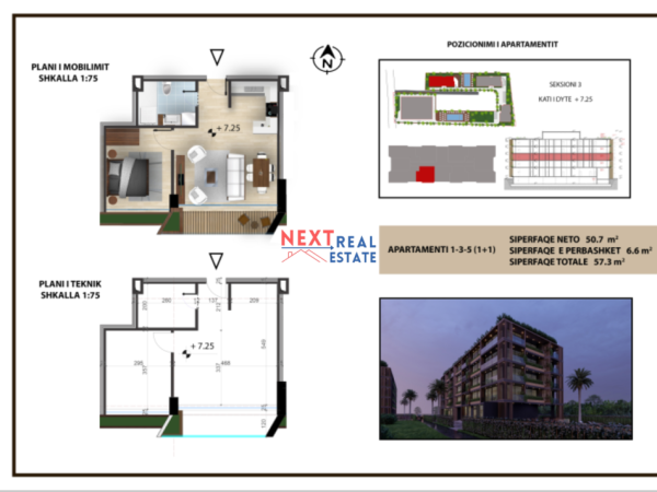 Orikum, shitet apartament 1+1+BLK Kati 2, 57 m² , 126,060 EURO (Rradhime, Vlore)