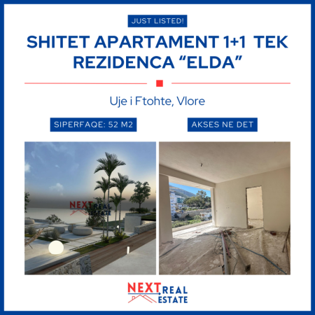 SHITET APARTAMENT 1+1 ME KESTE TE REZIDENCA “ELDA”, VLORE