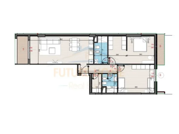 Shitet, Apartament 2+1+2, Kompleksi "Golden Gate", Pranë Maternitetit të Ri