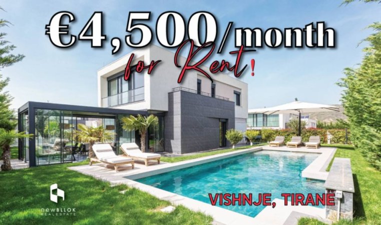 Modern Villa ** 2 kateshe me Pishine ( TEG - Vishnje ) 4.500€ - 5 Dh. Gjumi, 3wc & 3 Poste PARKIM