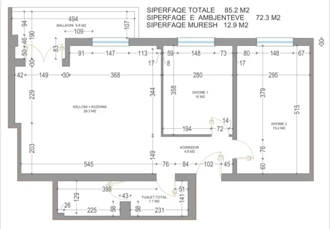 Shitet, Apartament 2+1, Qender, 2300€/m2