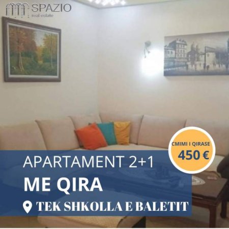 Tirane, jepet me qera apartament 2+1+A+BLK Kati 4, 80 m² 450 Euro (Shkolla e Baletit)
