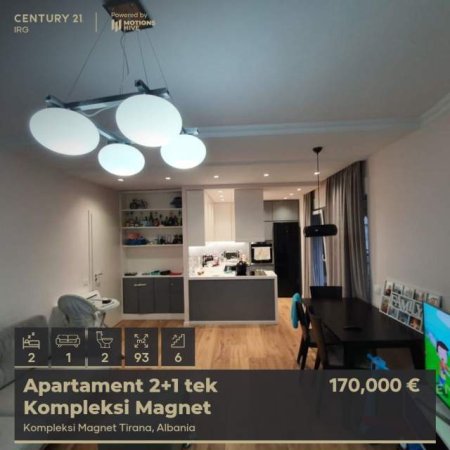 Tirane, shes apartament 2+1 Kati 6, 93 m² 170.000 Euro (21 dhjetori)