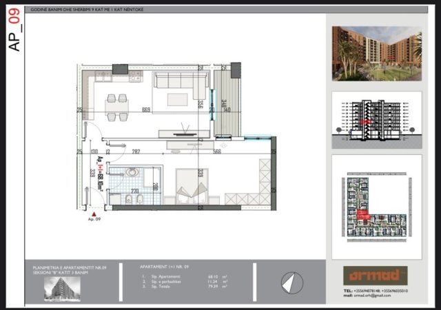 SHITET APARTAMENT 1+1 NE KAMEZ