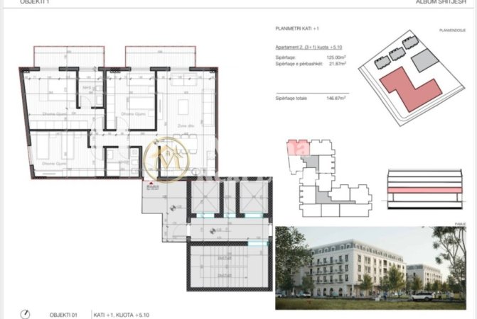 Apartament3+1+2+2Blk, Rezidenca ”Porta Tirana E Re”190,931 Euro