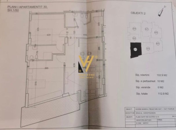 SHITET APARTMENT 2+1+2+BLK TEK KAFJA E RREMES 105.000 EURO