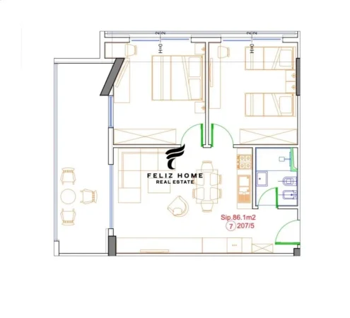 SHITET APARTAMENT 106 M2 LIBURNA REZIDENCE GOLEM 127.440 EURO