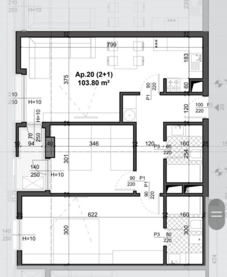 Apartament Ne Shitje 2+1 Tek Fusha E Aviaconit (ID B120464) Tirane