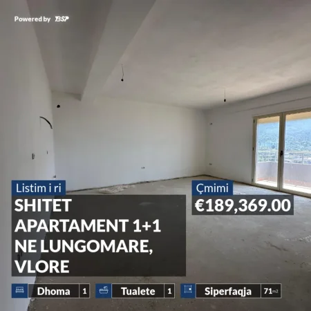 REZERVO PRONEN VETEM ME 500€!  SHITET APARTAMENT 1+1 NE LUNGOMARE, VLORE