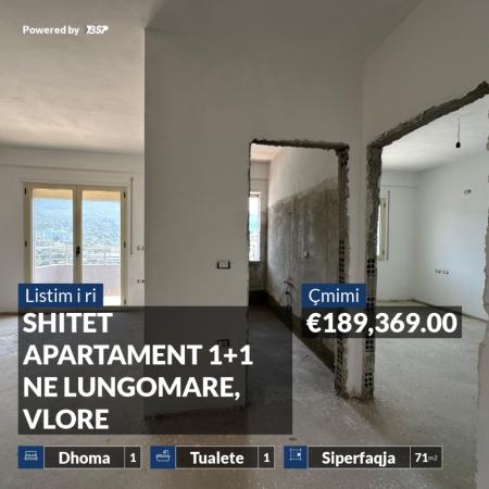 SHITET APARTAMENT 1+1 NE LUNGOMARE, VLORE