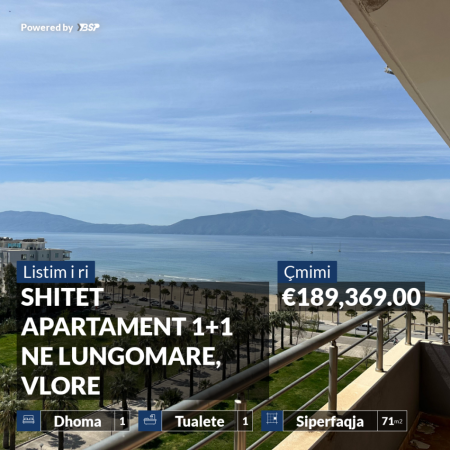 SHITET APARTAMENT 1+1 NE LUNGOMARE, VLORE