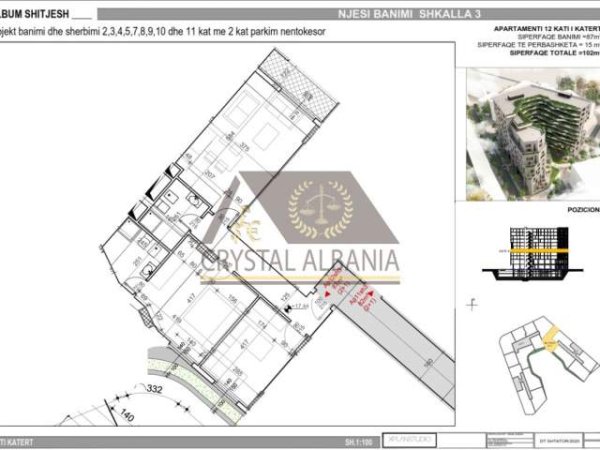 Tirane, shitet apartament 2+1+BLK Kati 4, 102 m² 1.550 Euro/m2 (Bulevardi "Bajram Curri")