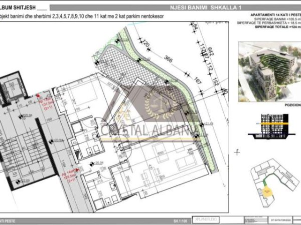 Tirane, shitet apartament Kati 5, 124 m² 1.550 Euro/m2 (Bulevardi "Bajram Curri")