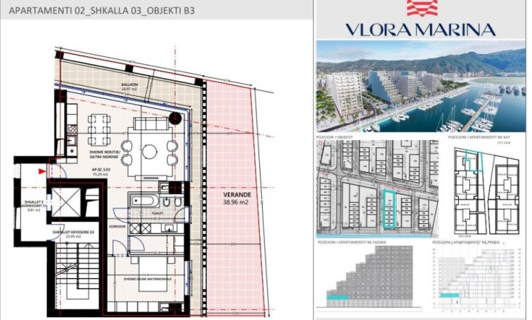 Shitet Apartament 1+1 ne Vlore, Vlora Marina