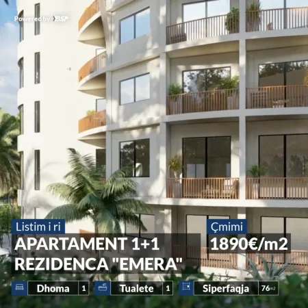 REZERVO PRONEN VETEM ME 500€! APARTAMENT 1+1 NE REZIDENCEN "EMERA"