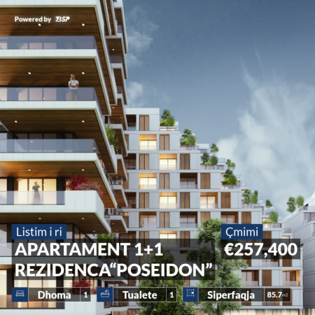 APARTAMENT 1+1 NE REZIDENCEN “POSEIDON”, VLORE