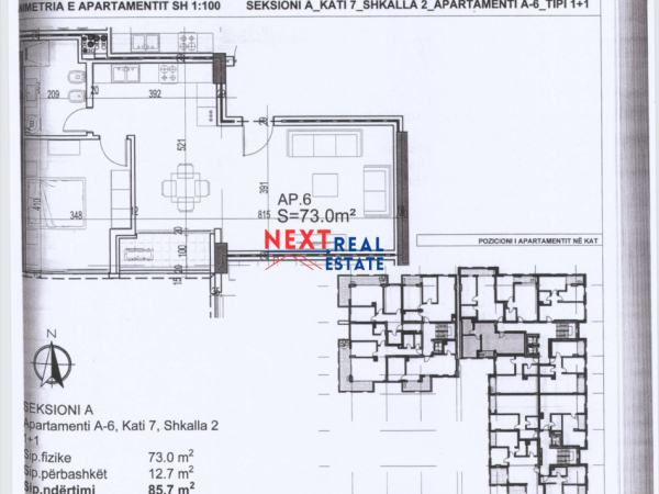 APARTAMENT 1+1 NE REZIDENCEN “POSEIDON”, VLORE