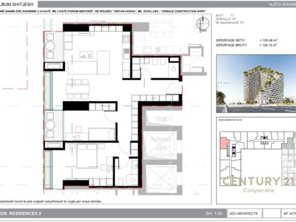 SHESIM APARTAMENT 2+1+2 TEK LION PARK 2! Zogu I Zi