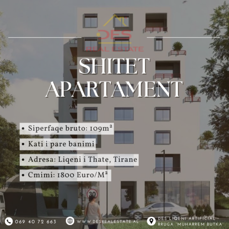 SHITET APARTAMENT 2+1, LIQENI I THATE, TIRANE!