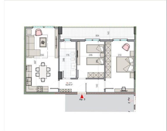 Apartament Ne Shitje 2+1 Ne Kamez (ID B120465) Tirane