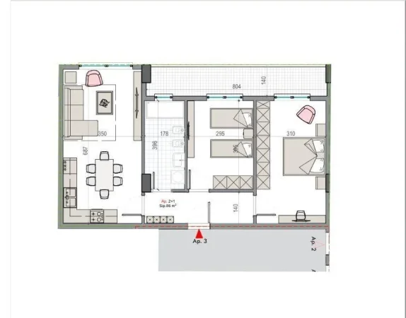Apartament Ne Shitje 2+1 Ne Kamez (ID B120465) Tirane
