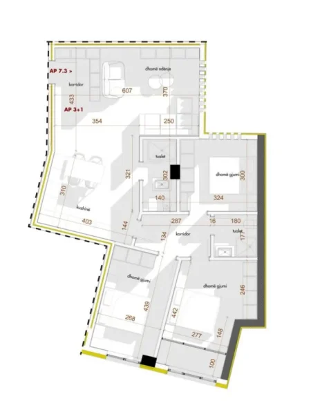 Shitet, Apartament 3+1+2, Shkolla e Kuqe