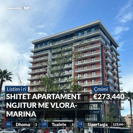 SHITET APARTAMENT NGJITUR ME VLORA-MARINA