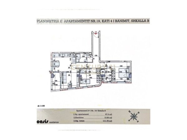 SHITET APARTAMENT 2+1+2 TEK "REZIDENZA OASIS"