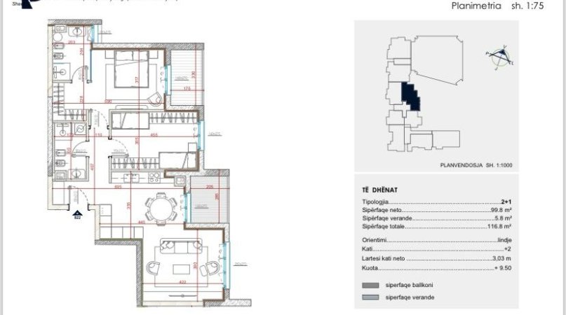 APARTAMENT 2+1+2 NE SHITJE TEK PARK AVENUE