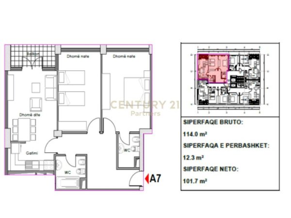 Apartament 3+1 per shitje ne Myslym Shyr