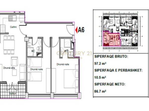 Apartament 2+1 per shitje tek Myslym Shyri