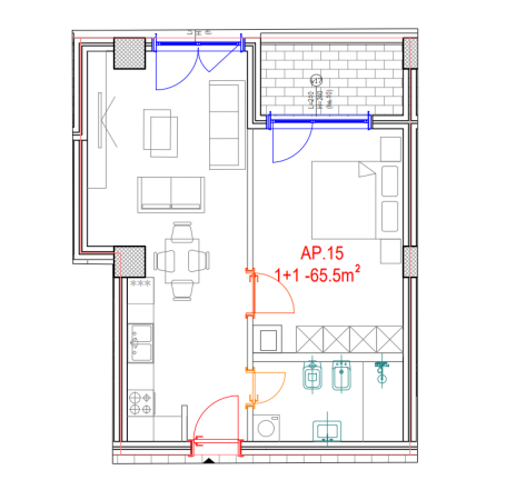 Apartament 1+1 në shitje, Mara Residence