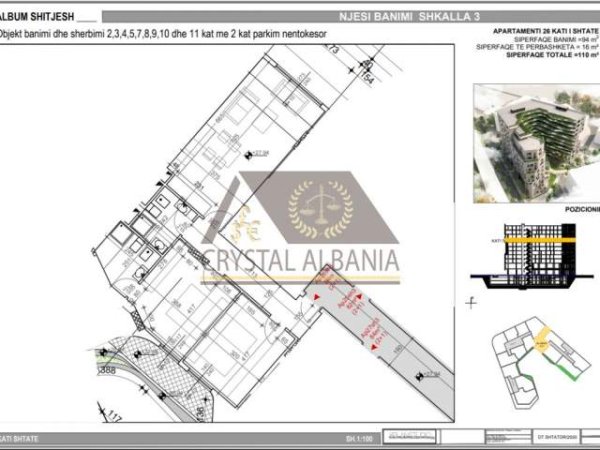 Tirane, ofert apartament 2+1+BLK Kati 7, 110 m² 1.550 Euro/m2 (Bulevardi Bajram Curri)