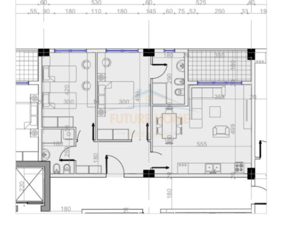 Tirane, shitet 2+1, Kati 3, 117,400 € (PASKUQAN)