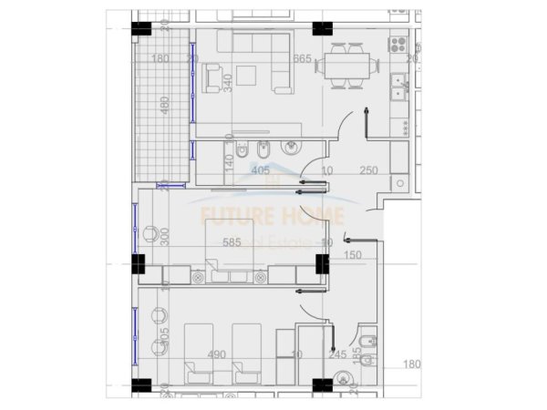 Tirane, shitet 2+1, Kati 6, 107 m2 128,000 € (PASKUQAN)