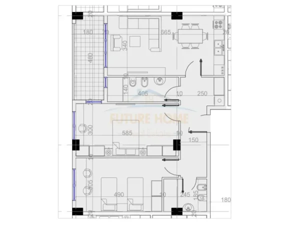 Tirane, shitet 2+1, Kati 6, 107 m2 128,000 € (PASKUQAN)