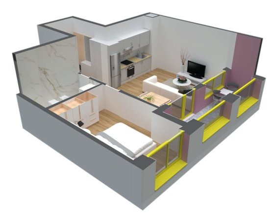 Tirane, shitet apartament 1+1, Kati 5, 67 m2 88,000 € (rruga ali demi)