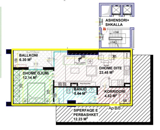 Tirane, shitet apartament 1+1, Kati 2, 73 m2 121,500 € (21 DHJETORI)