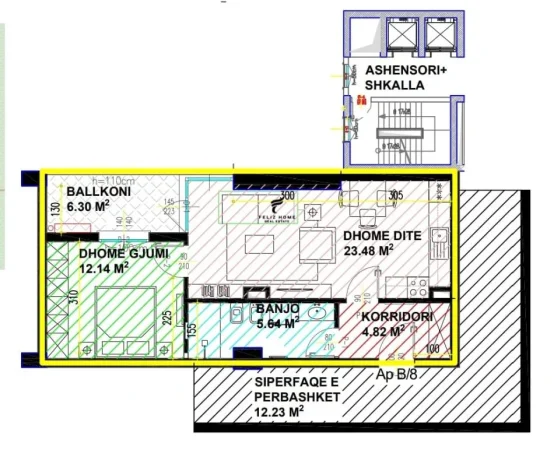 Tirane, shitet apartament 1+1, Kati 2, 73 m2 121,500 € (21 DHJETORI)
