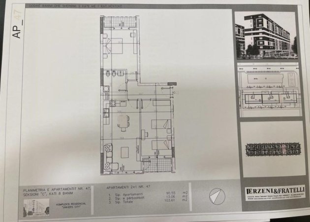 Tirane, shes apartament 2+1, Kati 8, 104 m2 101,380 € (Rruga Gryka e Kaçanikut, Laknas - Kamëz, Shqipëri)