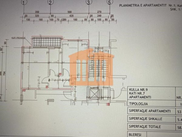 Durres, shitet apartament 1+1+Ballkon, Kati 6, 58 m2 62,000 € 