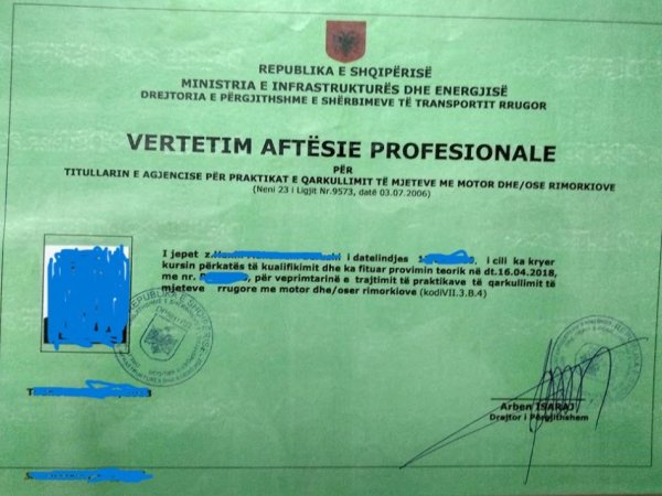 Tirane, jap me qera Jap licensen VAP me kodin VII.3.B.4 per tiutllare agjensie