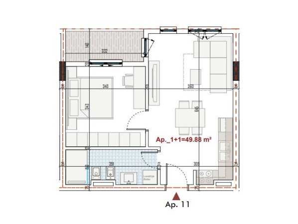 Tirane, shes apartament 1+1, Kati 2, 58 m² 57,610 € (Paskuqan)