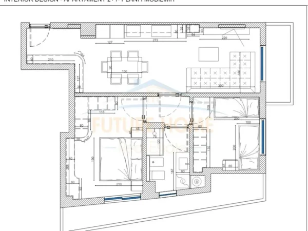 Tirane, shitet apartament 2+1, Kati 3, 95 m² 125,000 € (UNAZA E RE)