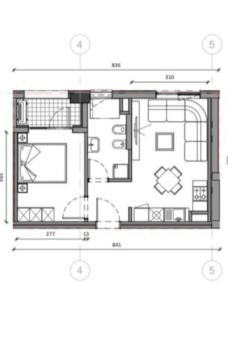 Tirane, shitet apartament 1+1, Kati 4, 53 m² 74,000 € (Ali demi)