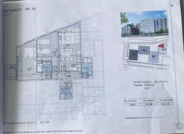 Tirane, shitet 2+1, Kati 3, 115 m² 172,500 € (XHAMLLIK)