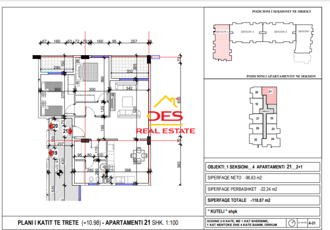 Vlore, shitet apartament 1+1+Ballkon, Kati 3, 66 m² (Orikum)