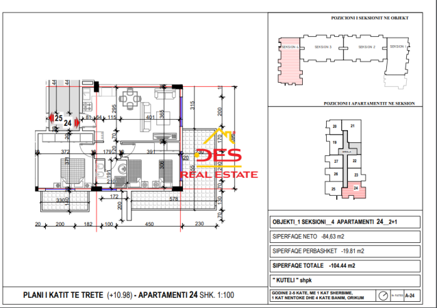 Vlore, shitet apartament 1+1+Ballkon, Kati 3, 66 m² (Orikum)